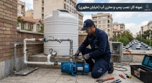نمونه کار نصب پمپ و مخزن خیابان مطهری