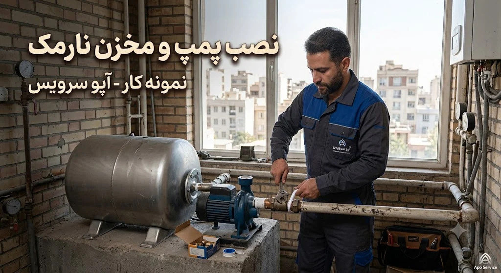 نمونه کار نصب پمپ و مخزن نارمک