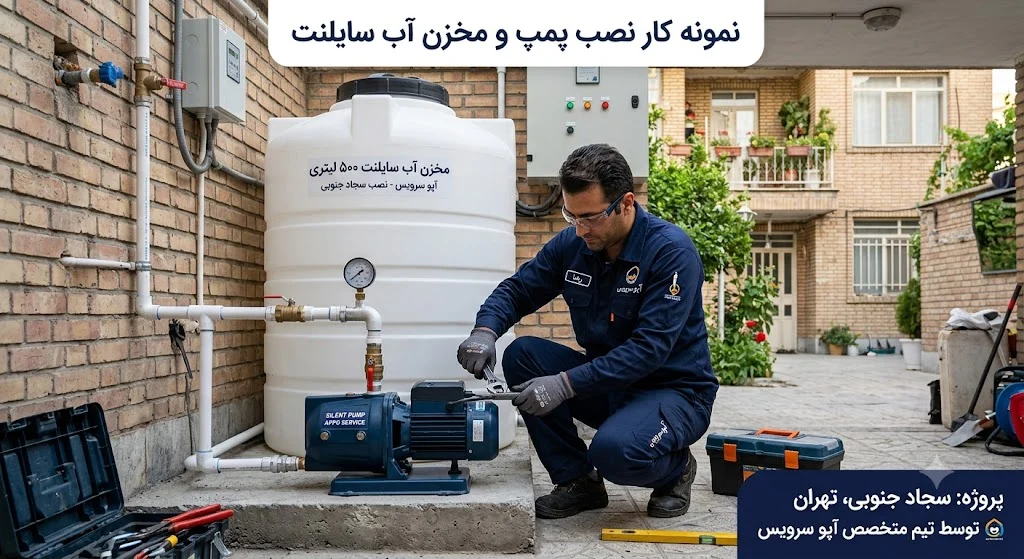 نصب پمپ و مخزن سایلنت سجاد جنوبی