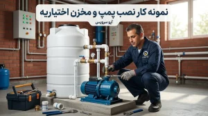 نمونه کار نصب پمپ و مخزن اختیاریه