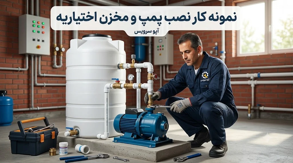 نمونه کار نصب پمپ و مخزن اختیاریه